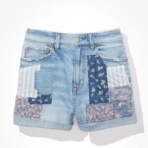 NEW American Eagle Outfitters Blue Patchwork Women's Shorts Size 14